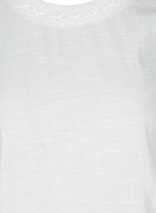 Tunika mit 3/4-Ärmeln und Spitze, Bright White, Packshot image number 2