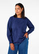 Langärmlige Bluse mit Stickereien, Blau, Model image number 0