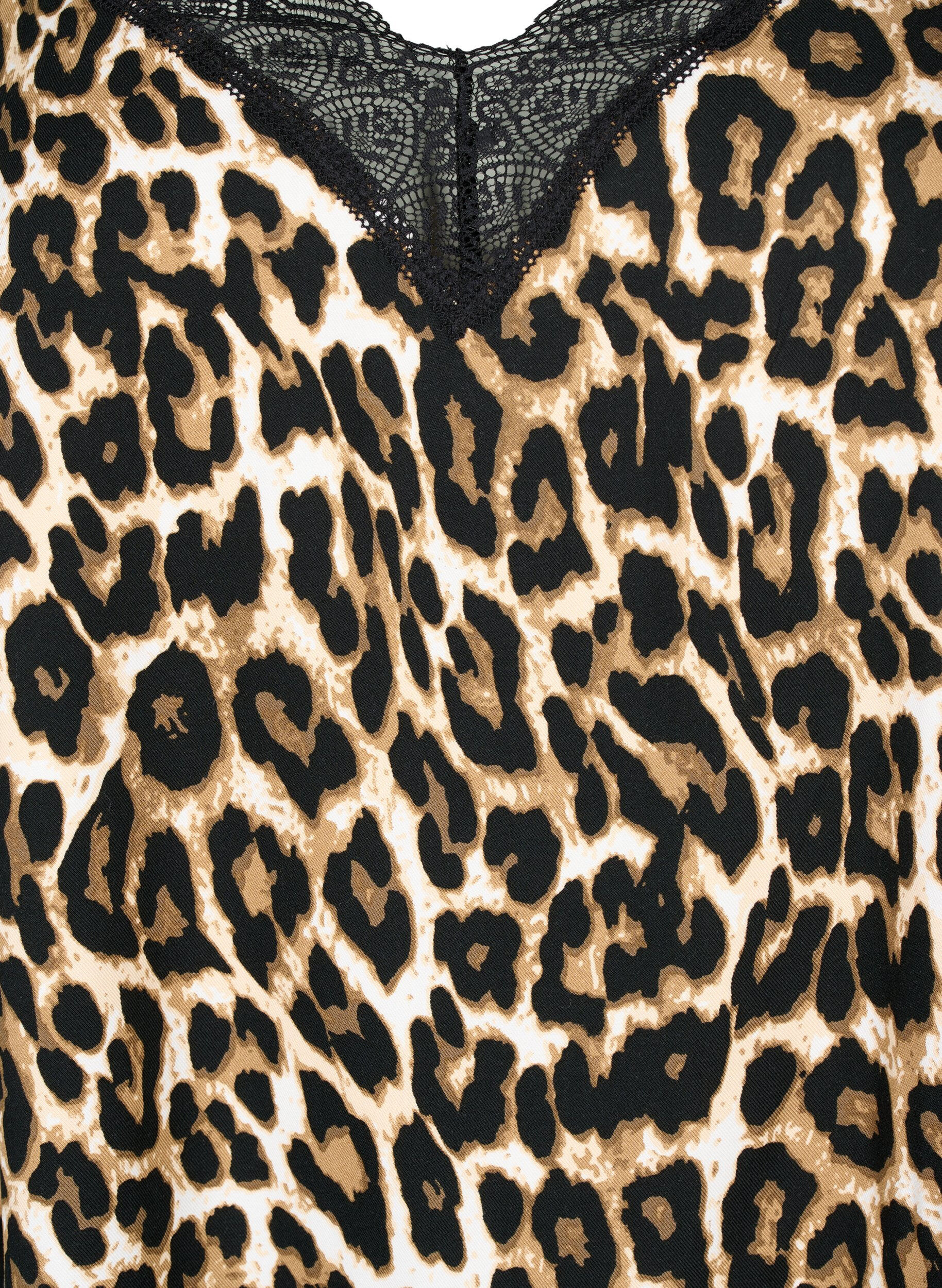ZizziTop mit Spitze aus Viskose, Leopard, Packshot image number 2