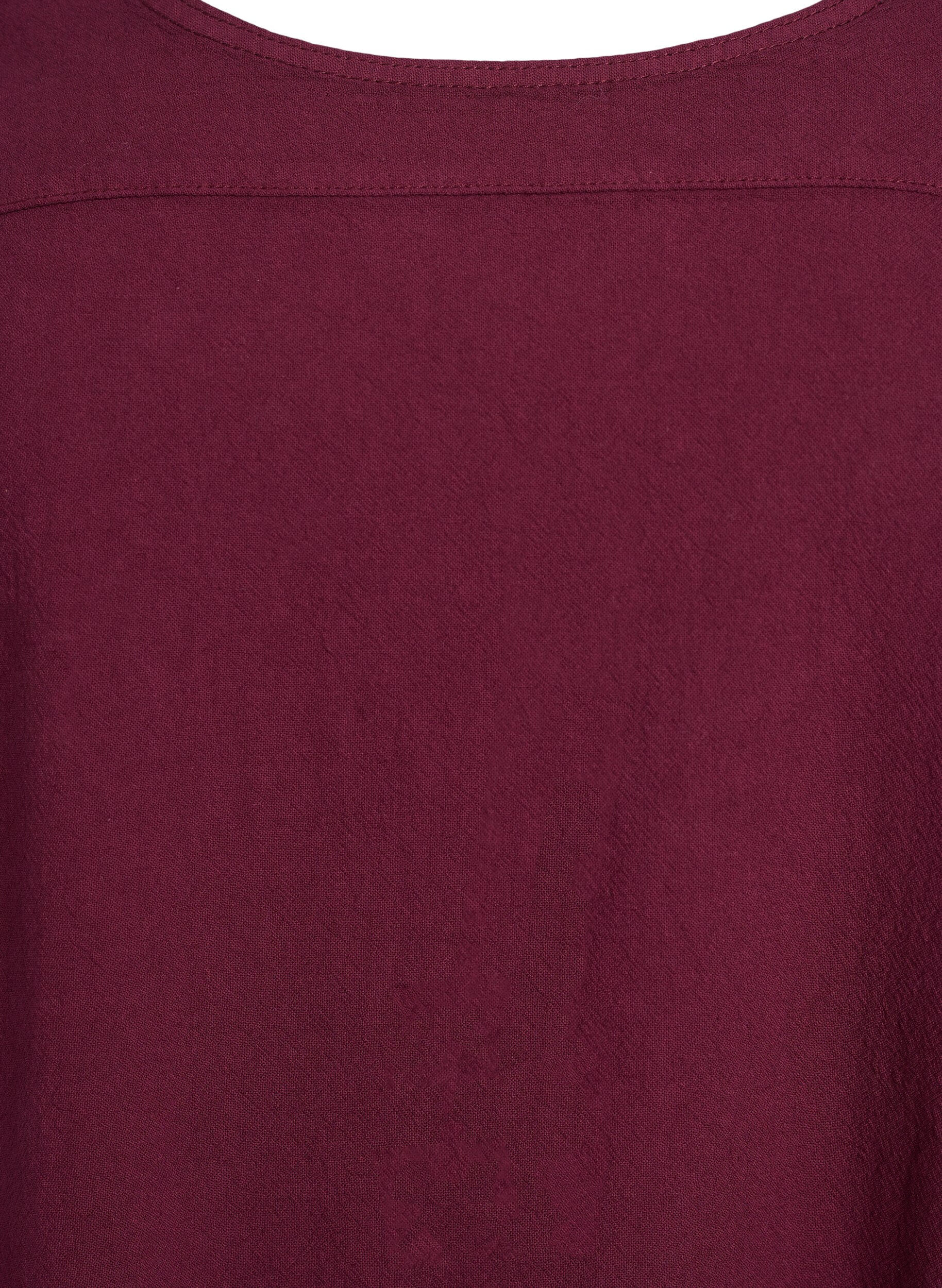 ZizziKurzarm Kleid aus Baumwolle, Dunkles Bordeaux, Packshot image number 2