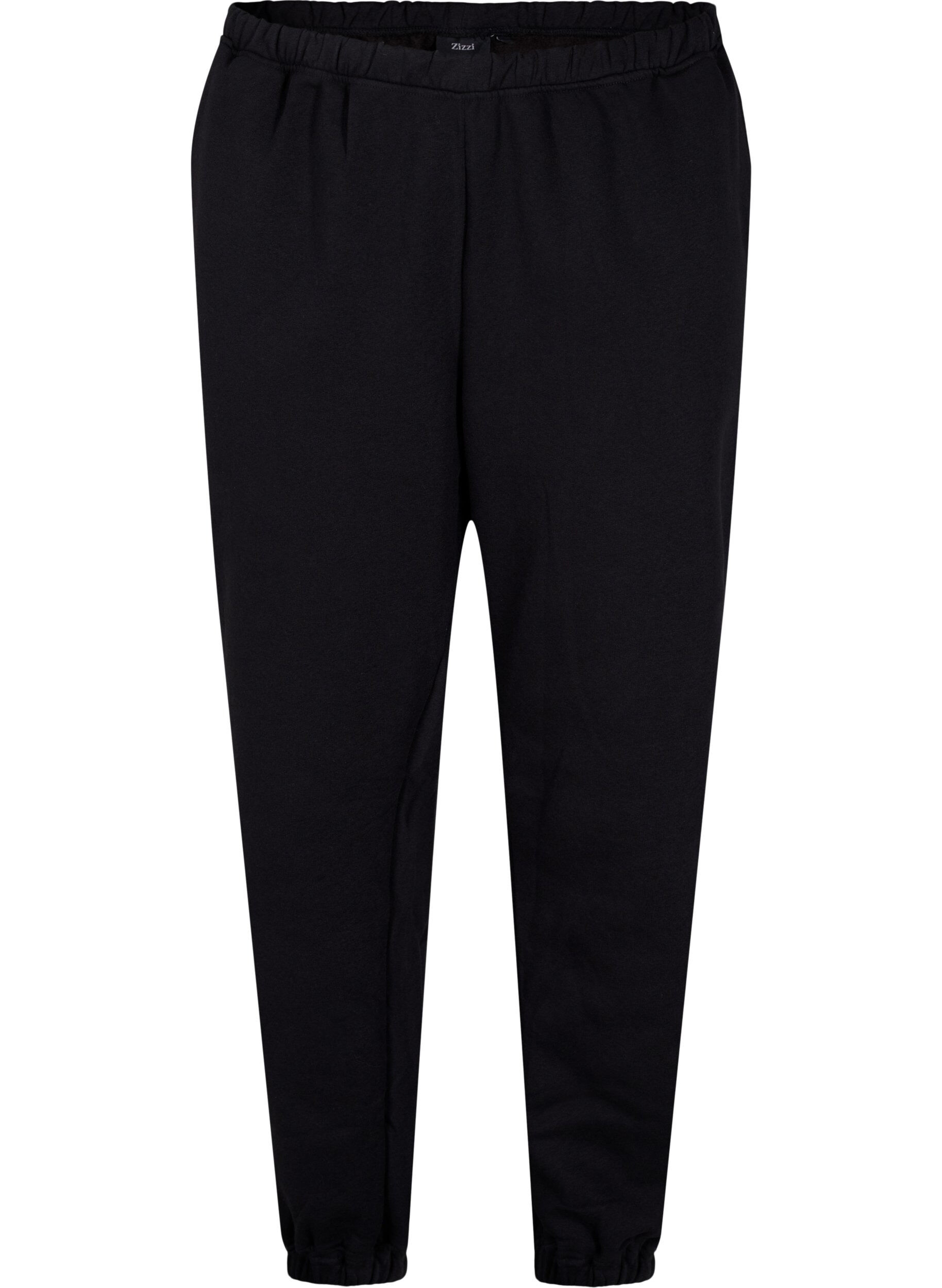 ZizziLockere Baumwollhose mit Taschen, Schwarz, Packshot image number 0