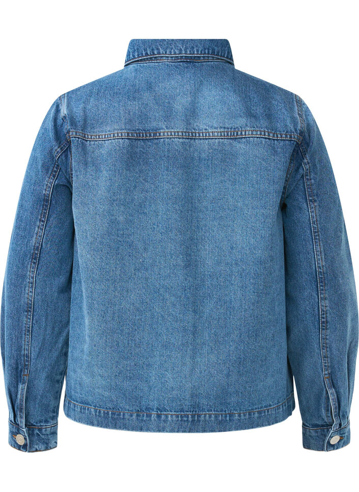 Hemdjacke aus Denim mit Taschen, Blue Denim, Packshot image number 1