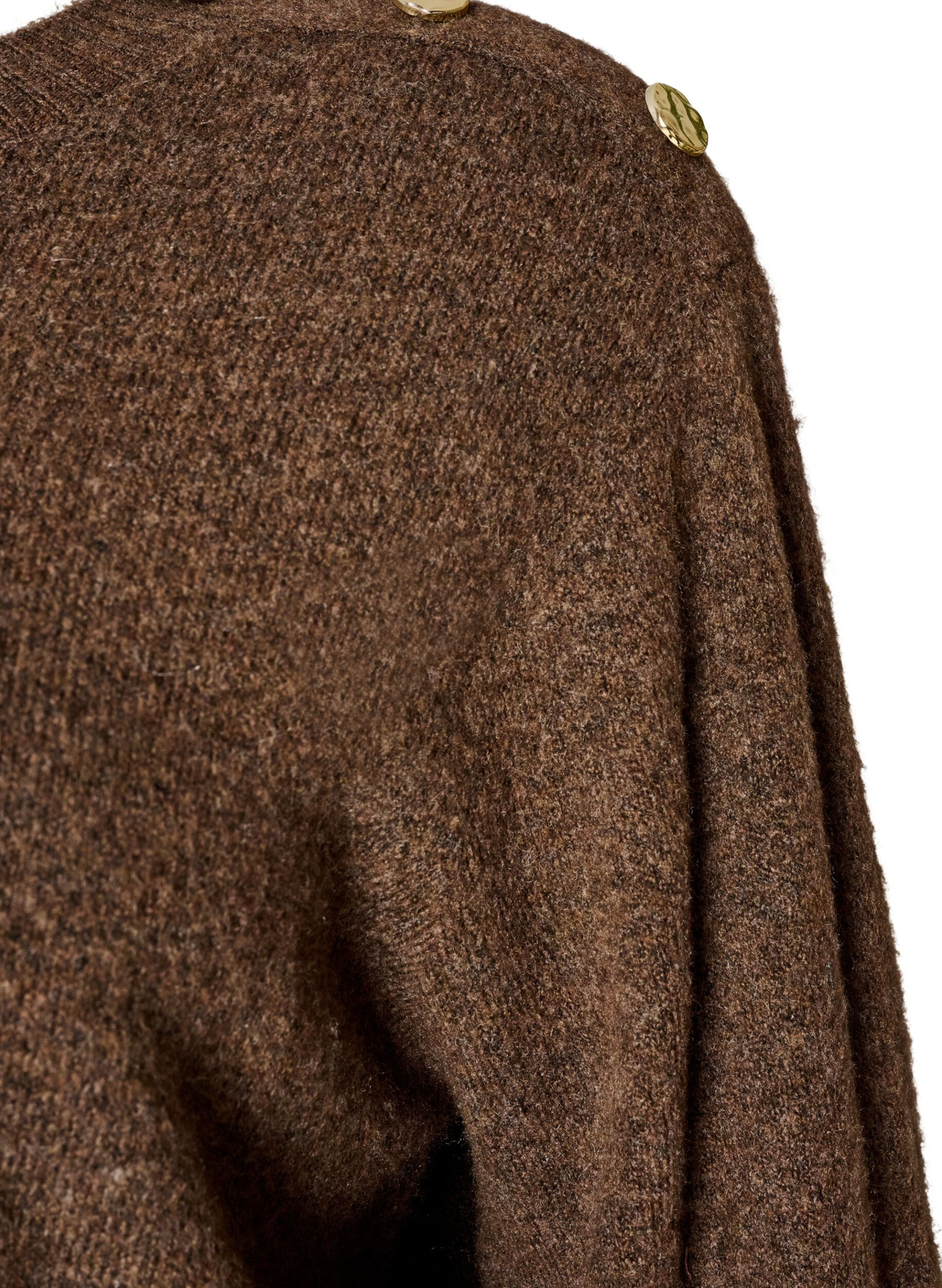 ZizziStrickbluse mit Knopfleiste, Braun, Packshot image number 2
