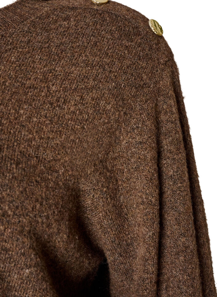 Strickbluse mit Knopfleiste, Braun, Packshot image number 2