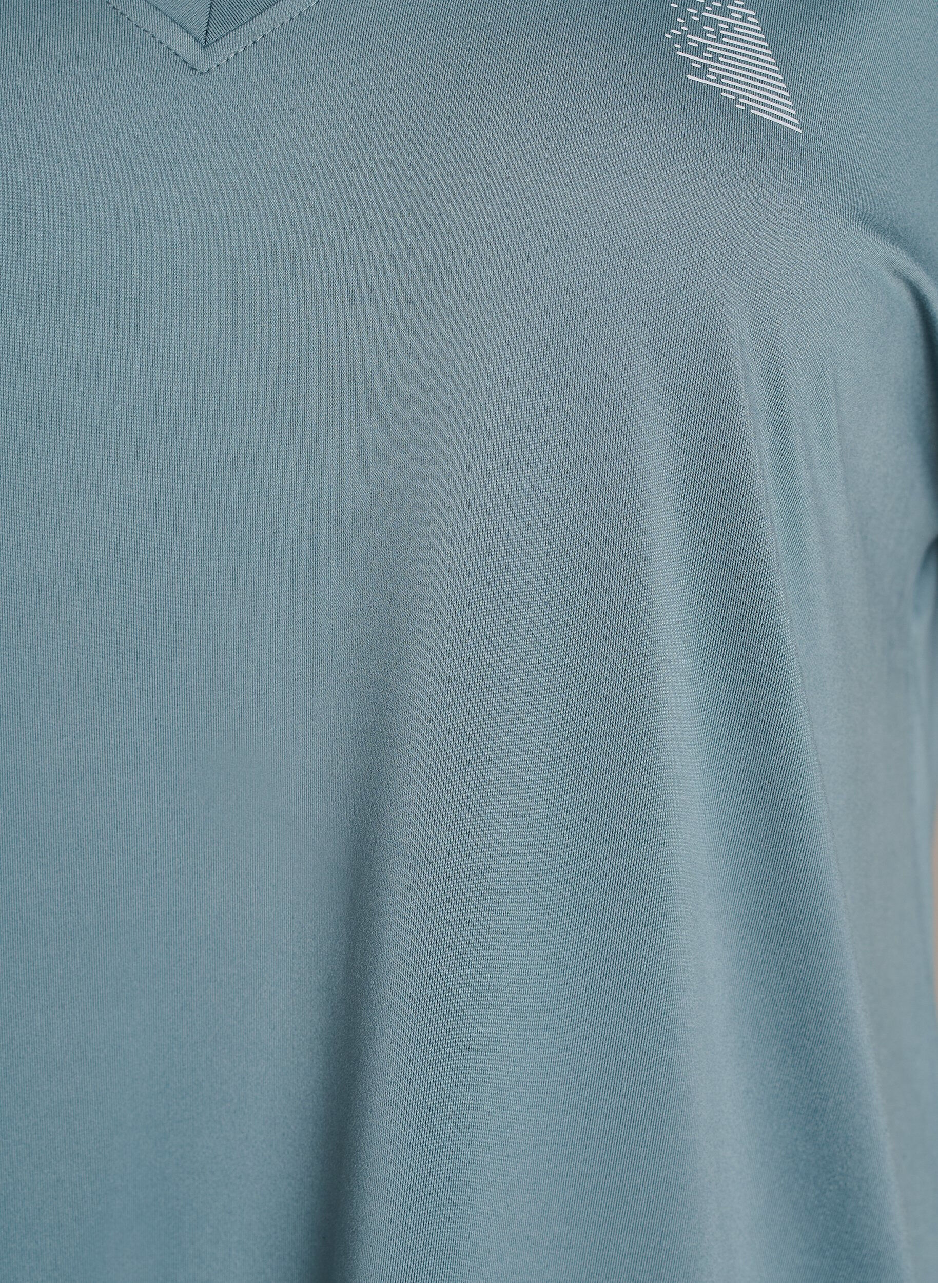 ZizziLockeres Trainings-T-Shirt mit V-Ausschnitt, Grau, Packshot image number 2