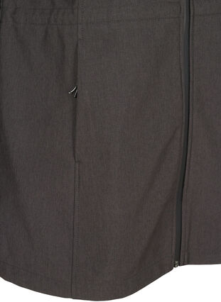 Softshell-Jacke mit Kapuze und verstellbarer Taille, Dark Grey Melange, Packshot image number 3