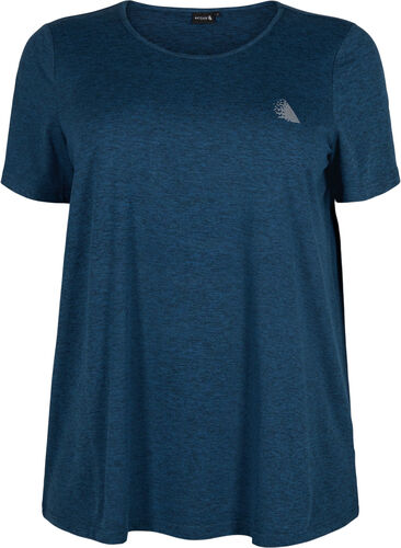 Melange Trainings-T-Shirt mit Rundhalsausschnitt, Night Sky Mel., Packshot image number 0