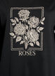 Sweatshirt mit Rosenprint und Strasssteinen, Schwarz, Packshot image number 2