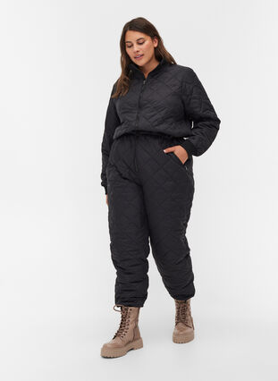 Stepp-Jumpsuit mit verstellbarer Taille, Black, Model image number 0