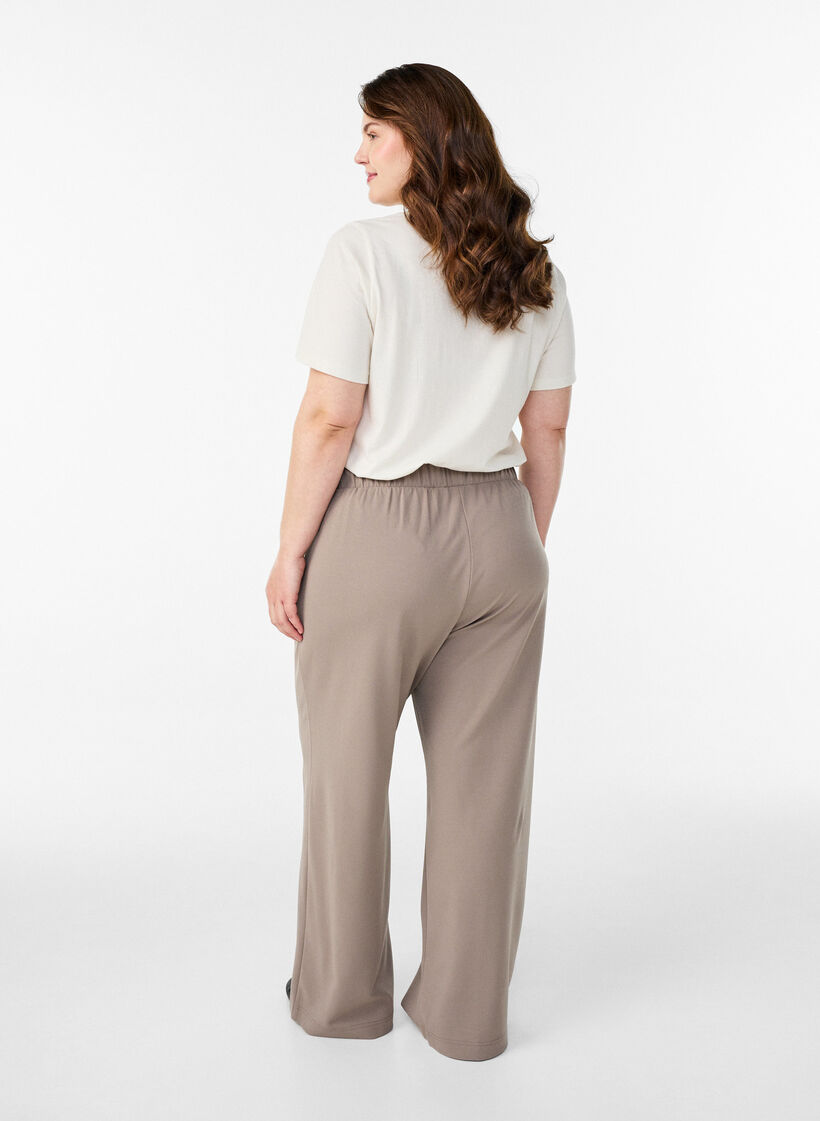 Hose mit weitem Bein, Beige, Model image number 1