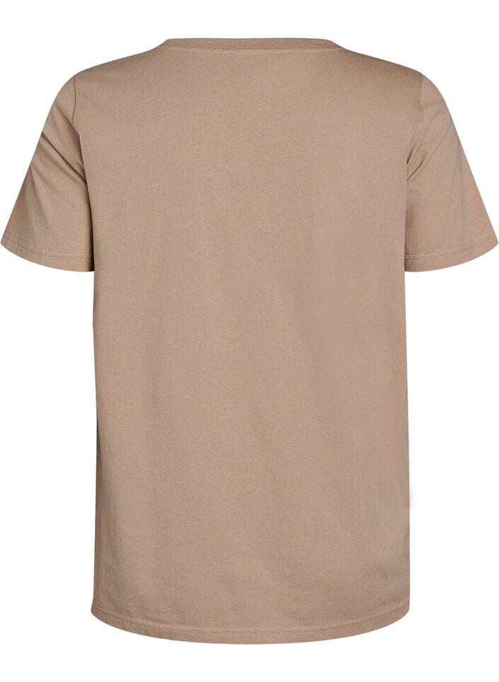 T-Shirt mit geblümtem Printdetail, Beige, Packshot image number 1