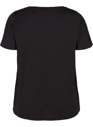 Kurzarm Baumwoll T-Shirt, Black w. Love, Packshot image number 1