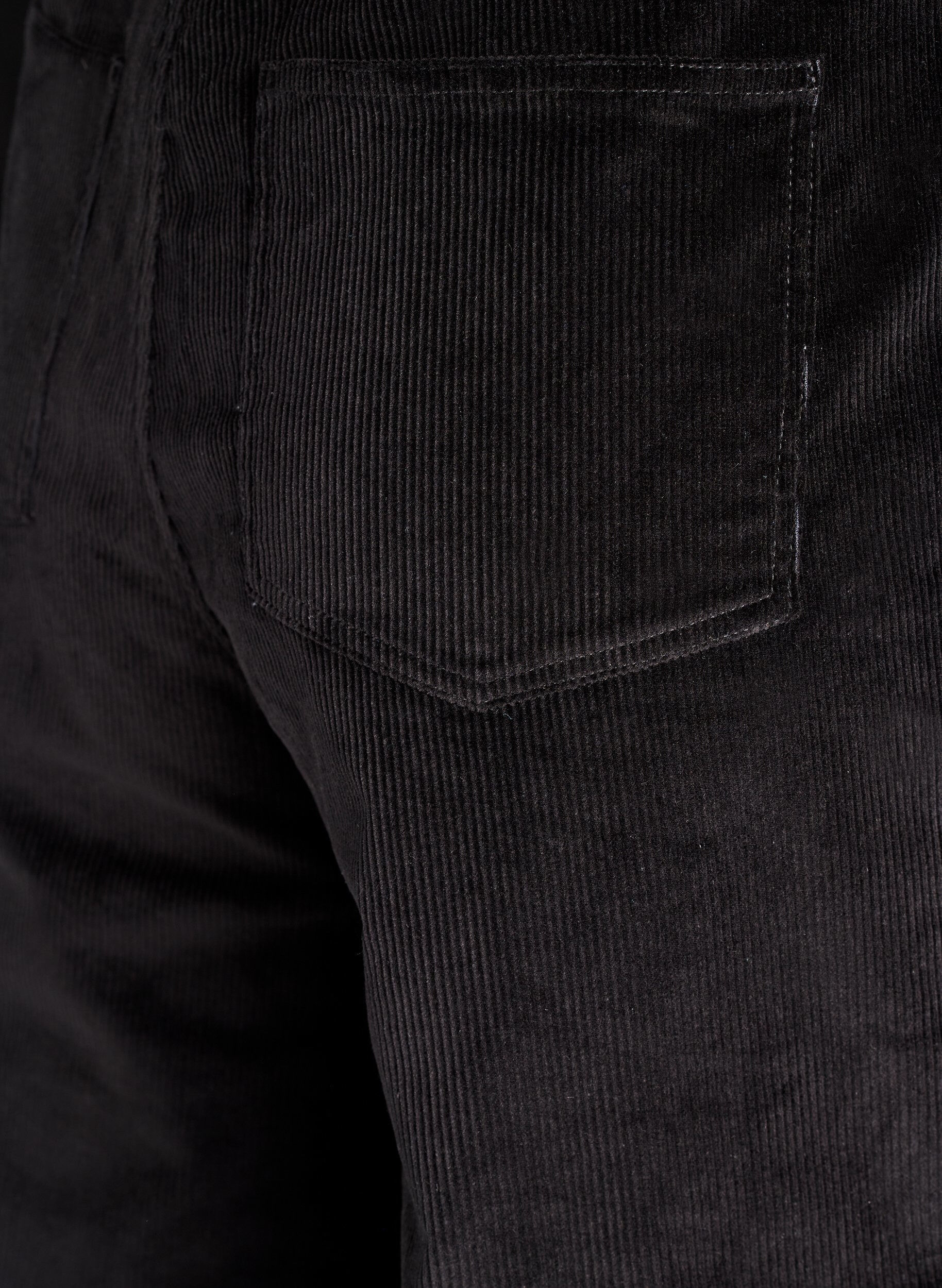 ZizziHoch taillierte Cordhose mit weiten Beinen, Schwarz, Packshot image number 3