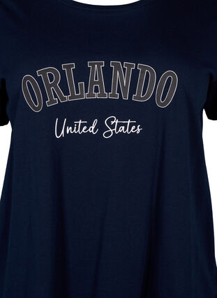 T-Shirt aus Baumwolle mit Textaufdruck, Navy B. Orlando, Packshot image number 2