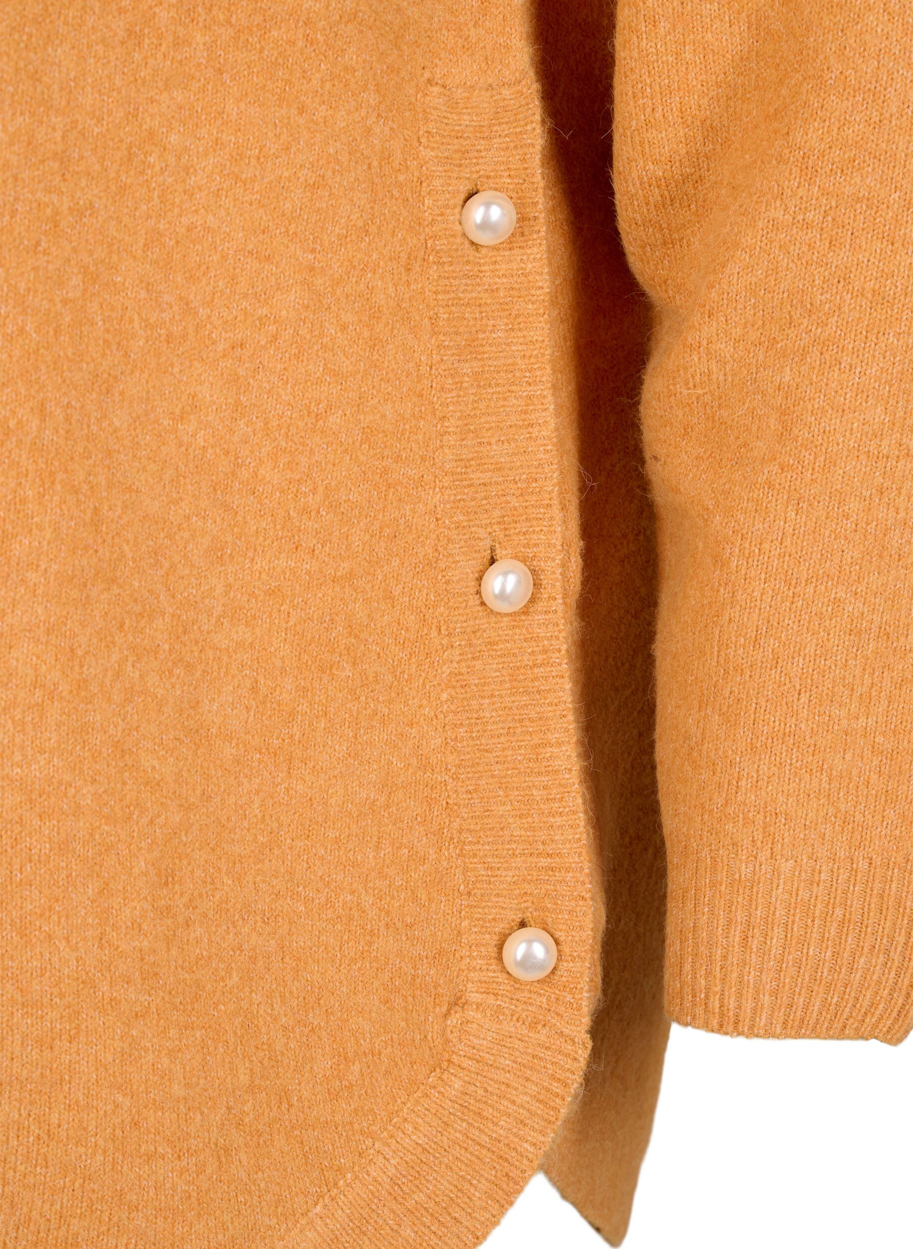 ZizziStrickbluse mit Perlendetails, Yam White Mel., Packshot image number 3