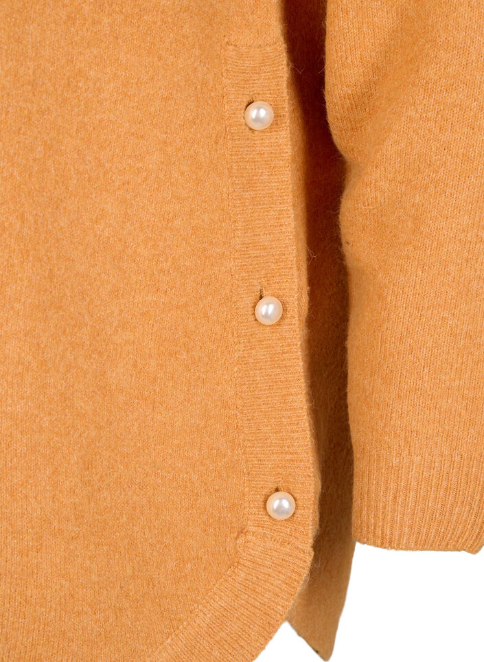 Strickbluse mit Perlendetails, Yam White Mel., Packshot image number 3