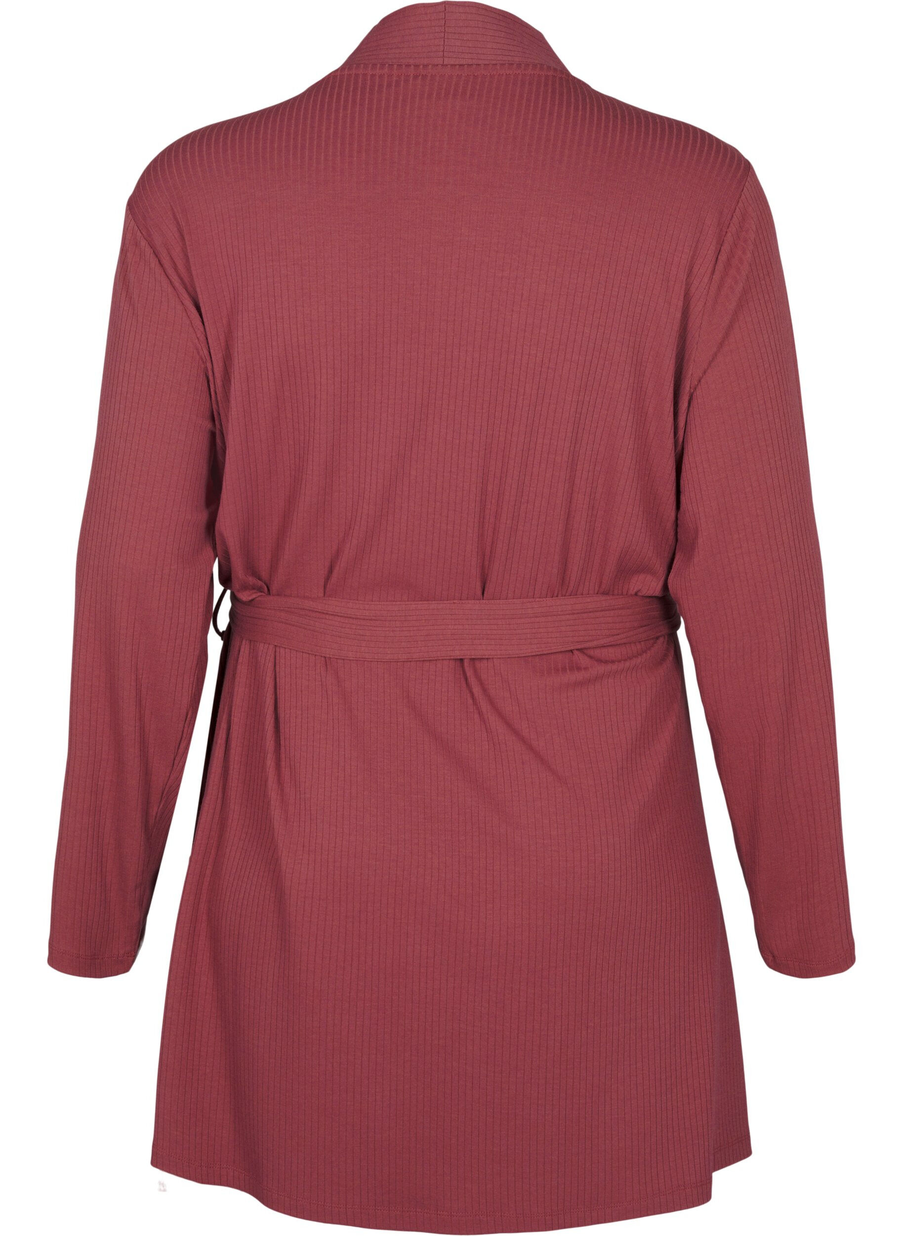 ZizziMorgenmantel mit Bindeg&uuml;rtel, Rose Brown, Packshot image number 1