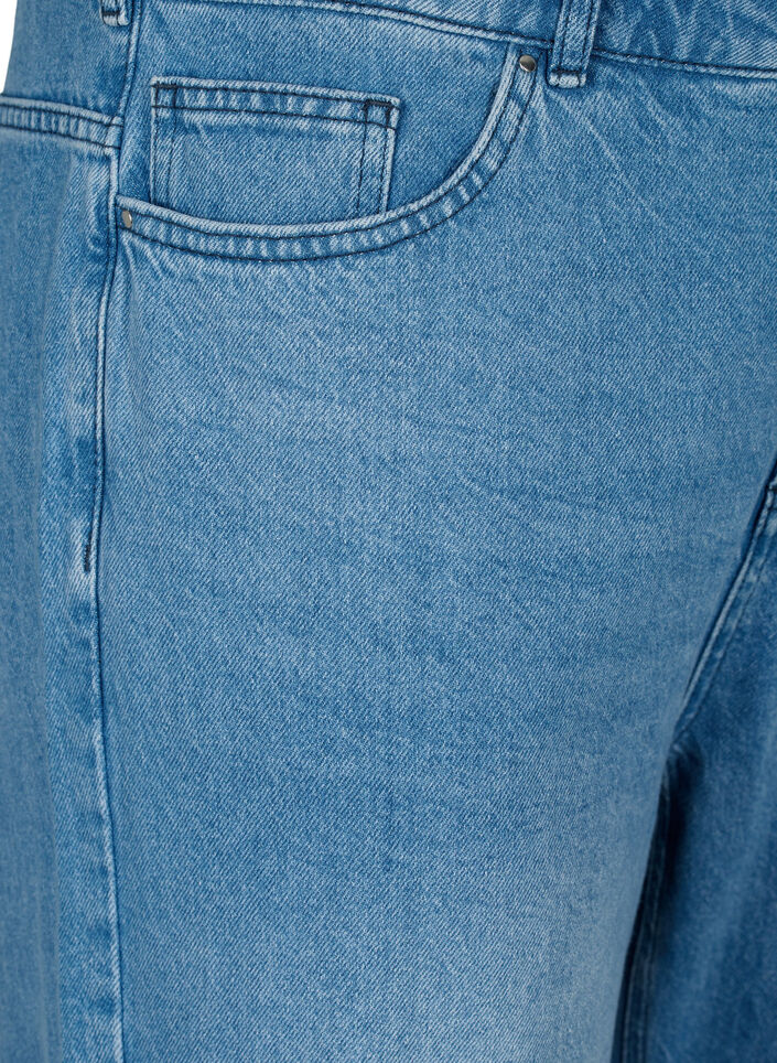 Gerade geschnittene Jeans mit ungesäumten Kanten, Medium Blue, Packshot image number 2