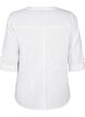 Baumwollbluse mit V-Ausschnitt, Wei&szlig;, Packshot image number 1