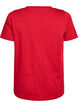 Einfaches T-Shirt aus Baumwolle mit V-Ausschnitt, Rot, Packshot image number 1