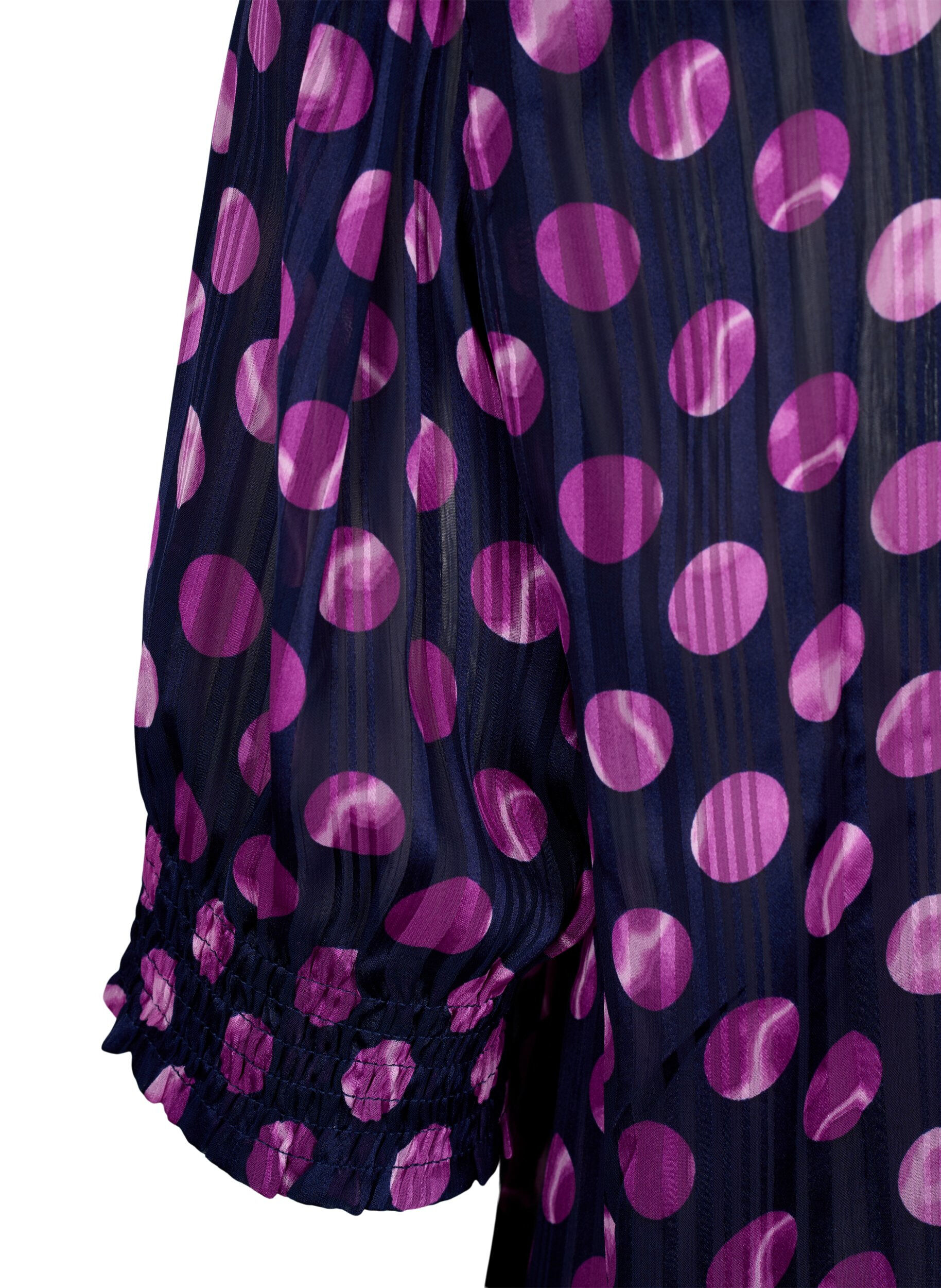 ZizziKurz&auml;rmelige gesmokte Bluse mit Print, Medieval Bl. Dot AOP, Packshot image number 3