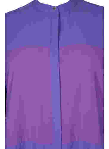 Lange Hemdbluse mit Color-Block, Purple Block, Packshot image number 2