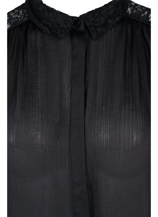 Langes Kleid mit Spitzendetails, Black, Packshot image number 2