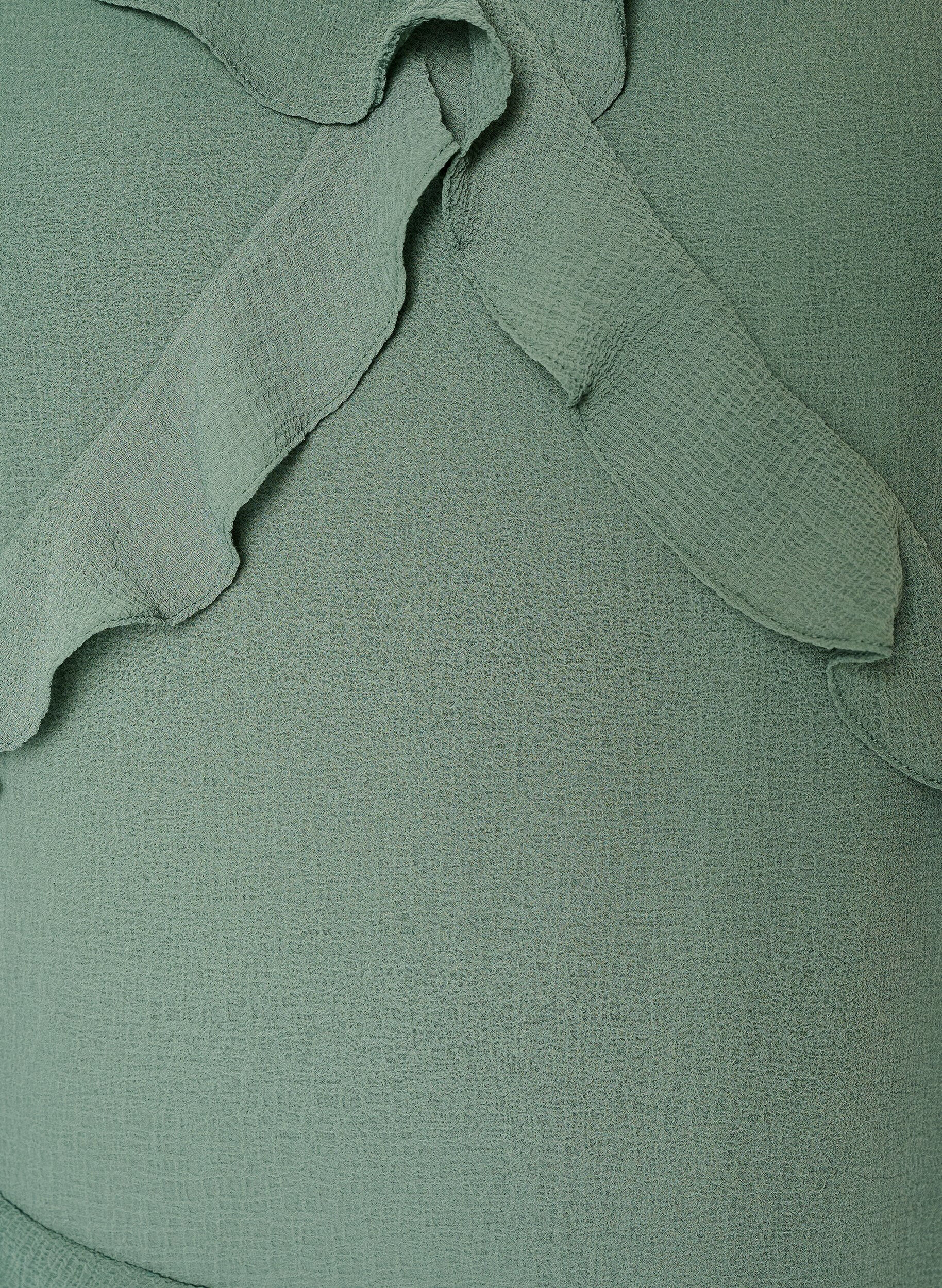 ZizziKleid aus Chiffon mit asymmetrischen R&uuml;schen, Gr&uuml;n, Packshot image number 2