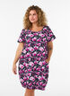 Kurz&auml;rmliges Baumwollkleid mit Aufdruck, Schwarz, Model image number 0