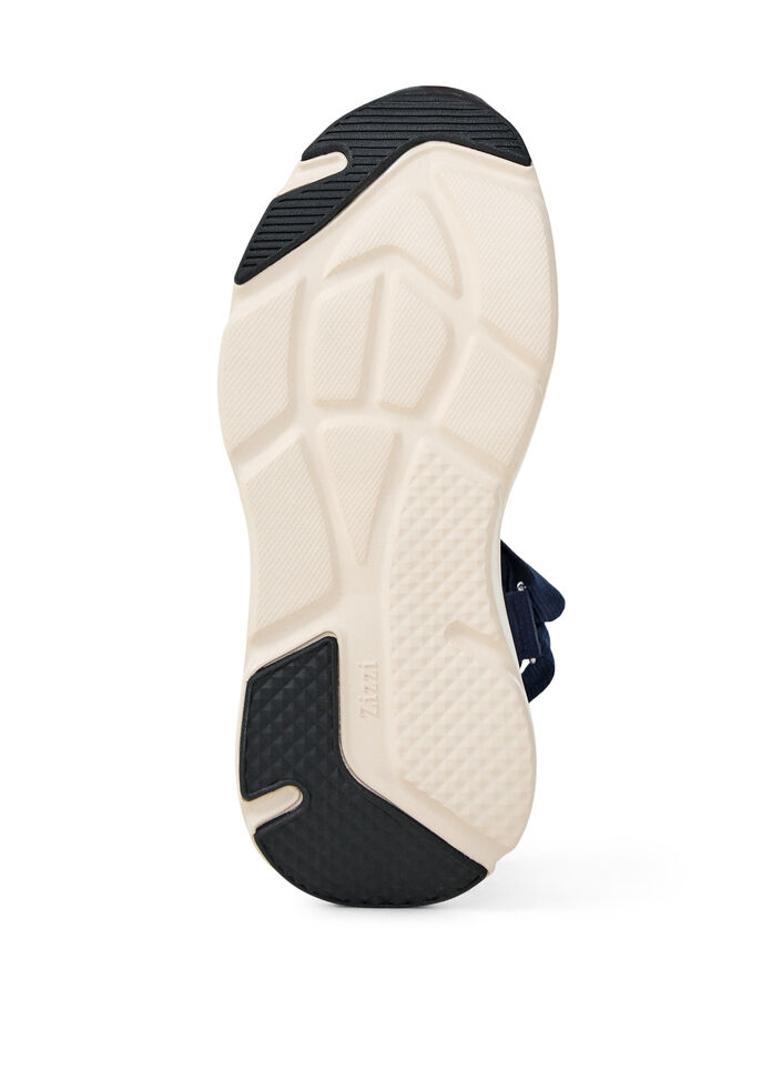 Bequeme Sandale mit Klettverschluss und Fu&szlig;gew&ouml;lbest&uuml;tze, Blau, Packshot image number 4