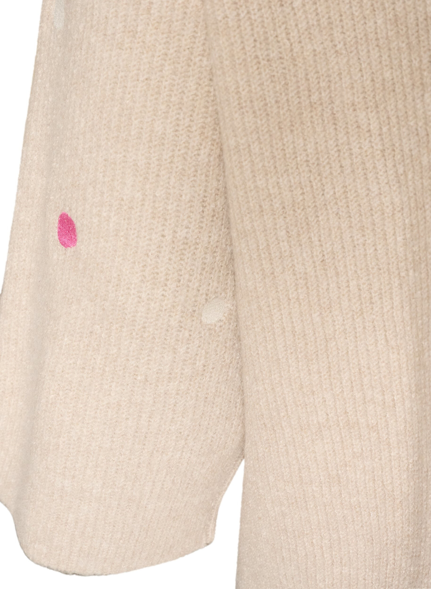 ZizziStrickbluse mit kleinen Stickmotiven, Beige, Packshot image number 3