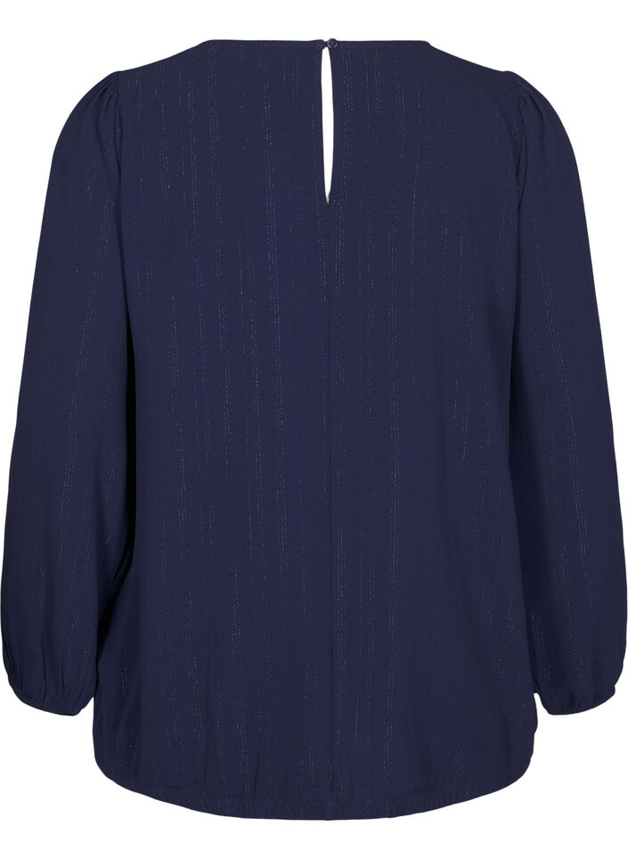 Bluse mit Silberglitzer, Blau, Packshot image number 1