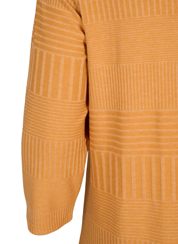 Kleid mit 3/4-Ärmeln und Streifenmuster, Sudan Brown Mel., Packshot image number 2