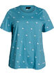 T-Shirt aus Bio-Baumwolle mit aufgestickten Motiven, Blau, Packshot image number 0