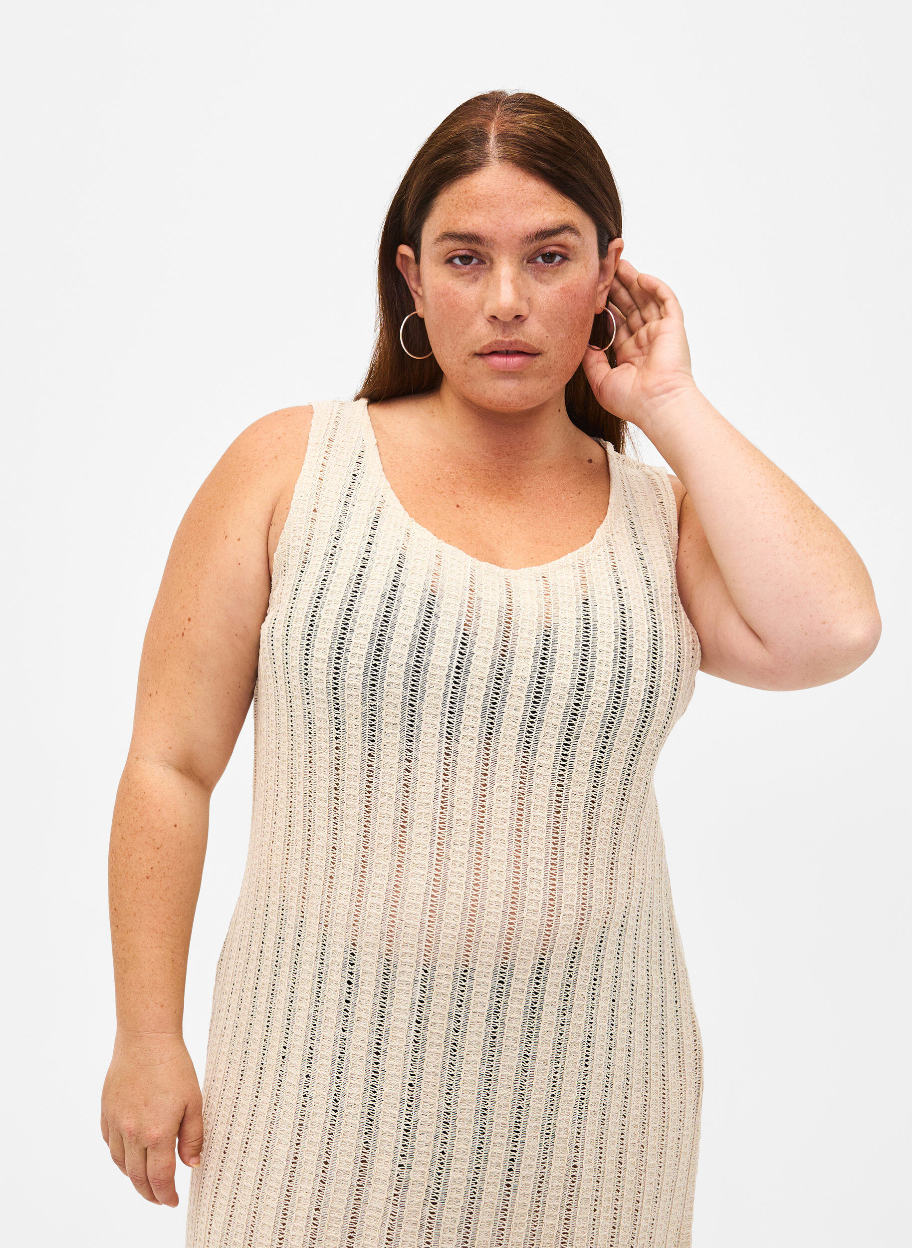 ZizziLeichtes, gewebtes Strandkleid mit Schlitzen, Brazilian Sand, Model image number 2