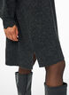 Gestricktes Minikleid mit gewelltem Saum und Schlitzen, Grau, Model image number 3