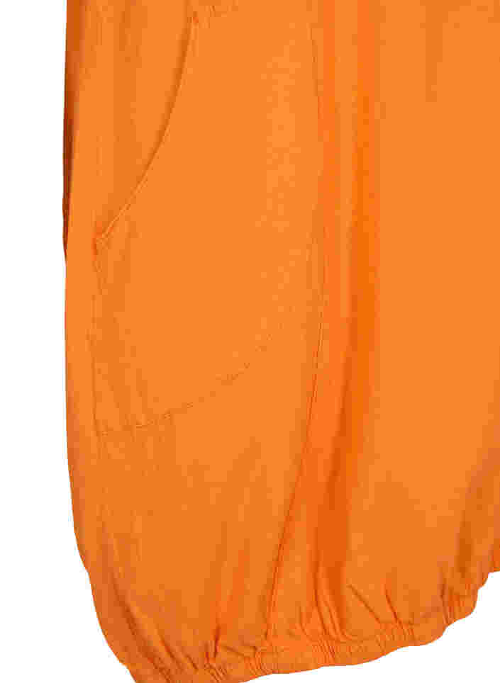Kurzarm Kleid aus Baumwolle, Orange Tiger, Packshot image number 3