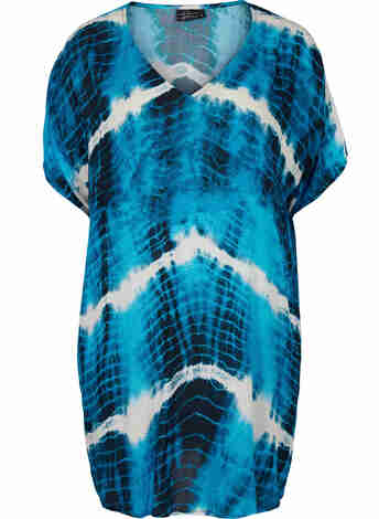Strandkleid aus Viskose mit Batik-Print