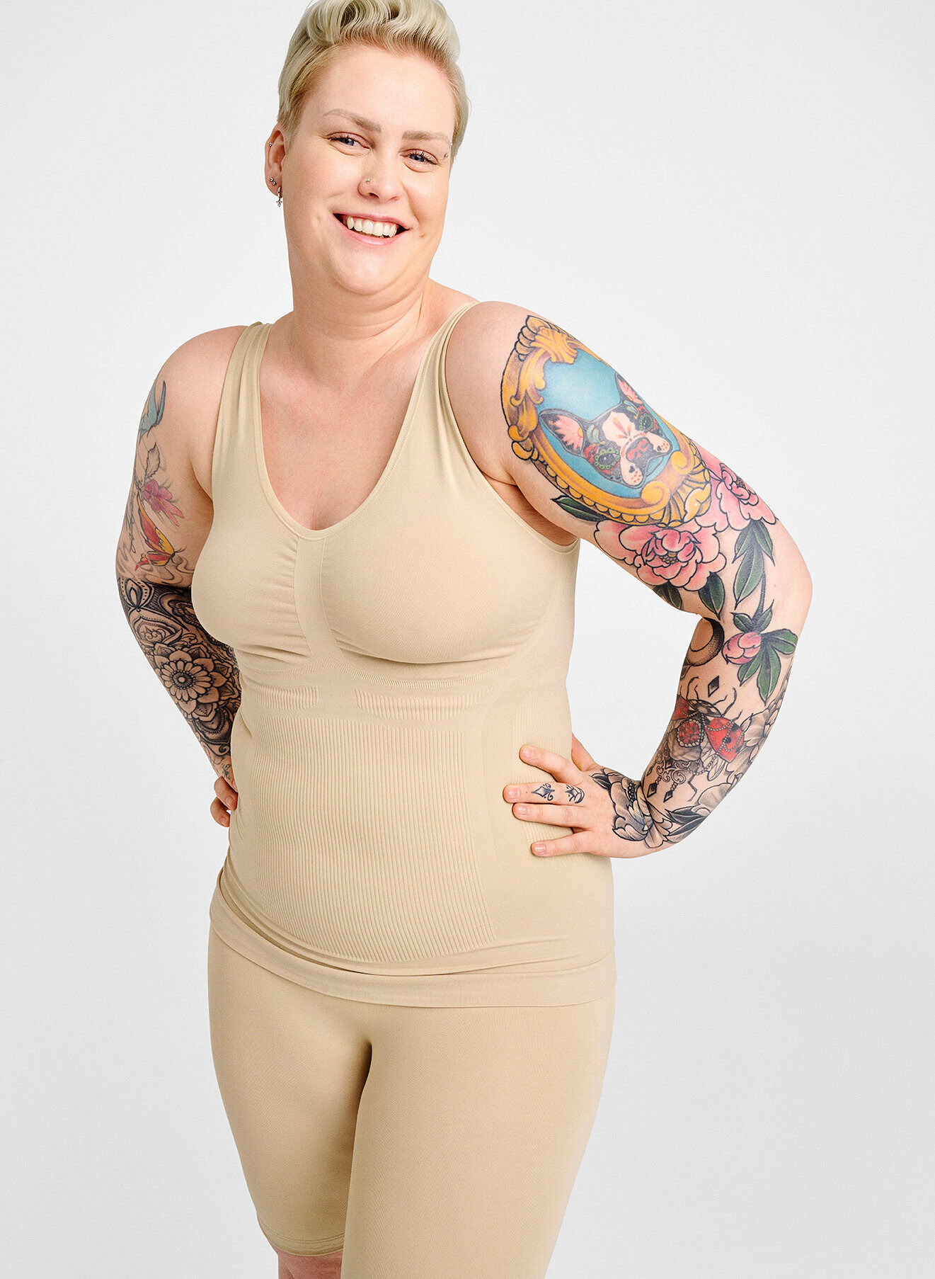 ZizziShapewear Top mit breiten Tr&auml;gern, Beige, Image image number 0