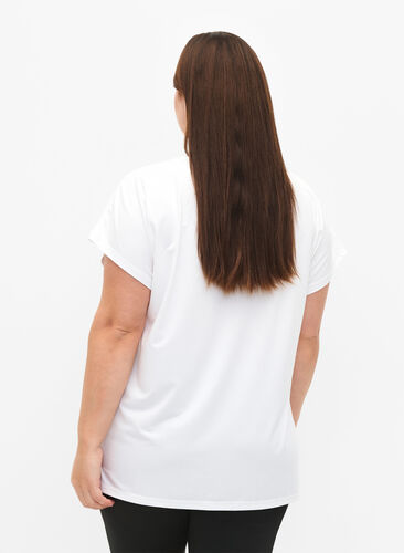 Kurzärmeliges Trainings-T-Shirt, Bright White, Model image number 1