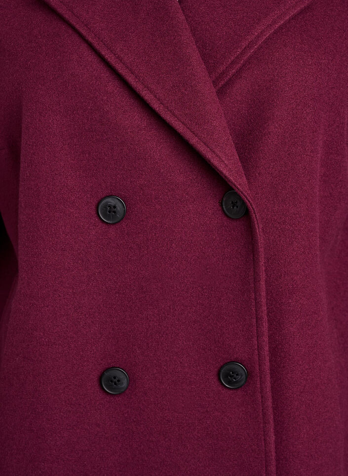 Kurzmantel mit zweireihiger Knopfleiste, Rot, Packshot image number 2
