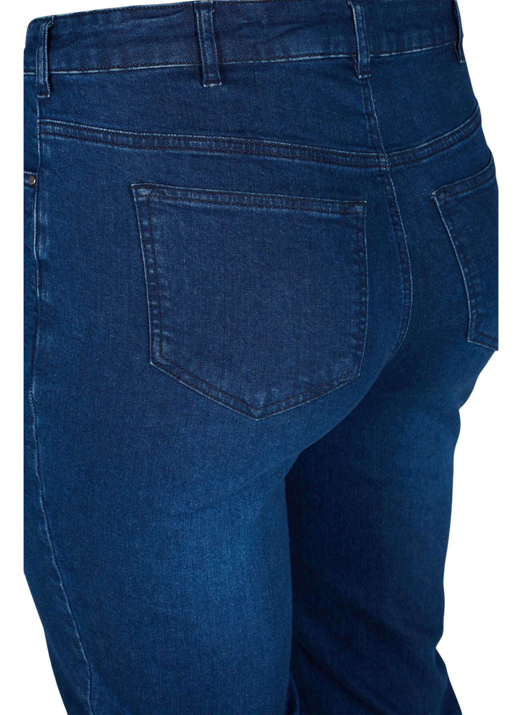 ZizziEnganliegende Denim-Caprihose aus Baumwolle, Dark blue denim, Packshot image number 3