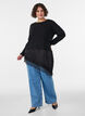 Strickbluse mit Lageneffekt und Spitzenbesatz, Schwarz, Model image number 1