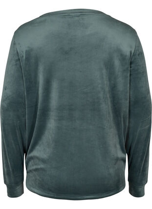 Langarm Velours-Bluse mit Bindedetail, Balsam Green, Packshot image number 1