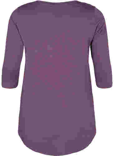 Baumwoll-T-Shirt mit 3/4 Ärmeln, Vintage Violet, Packshot image number 1