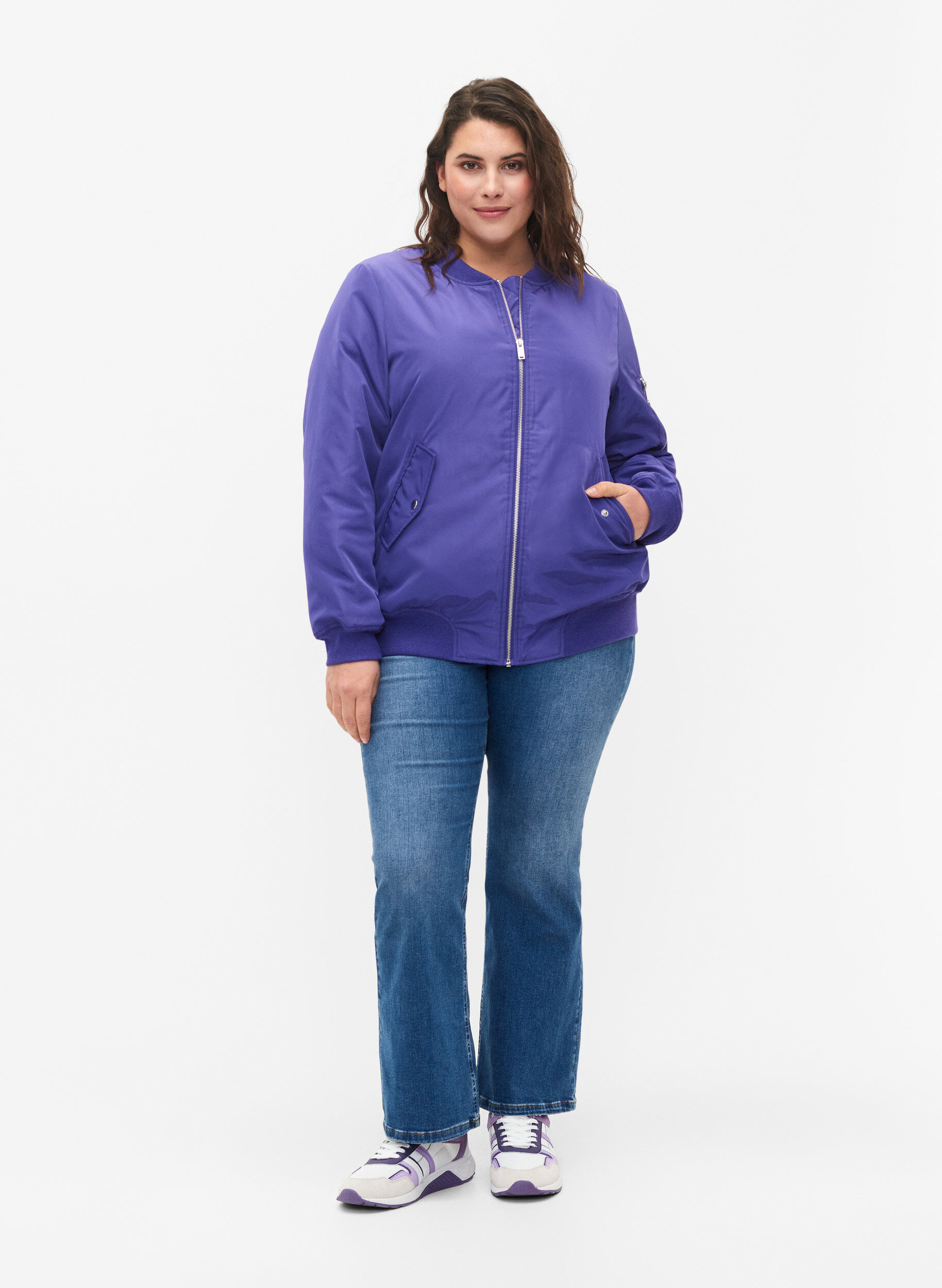 ZizziBomberjacke mit Rei&szlig;verschluss, Purple Opulence, Model image number 2