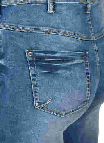 Cropped Amy Jeans mit Reißverschluss, Blue denim, Packshot image number 3