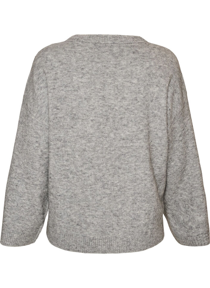Locker gestrickte Bluse mit Alpaka und Wolle, Grau, Packshot image number 1