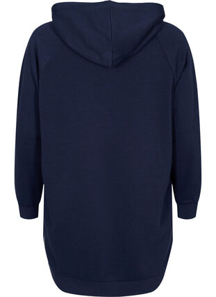 Langes Sweatshirt mit Kapuze und Printdetails, Night Sky, Packshot image number 1