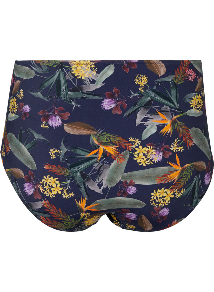 Hochtaillierte Bikini-Hose mit Blumenprint, Night Sky Flower, Packshot image number 1
